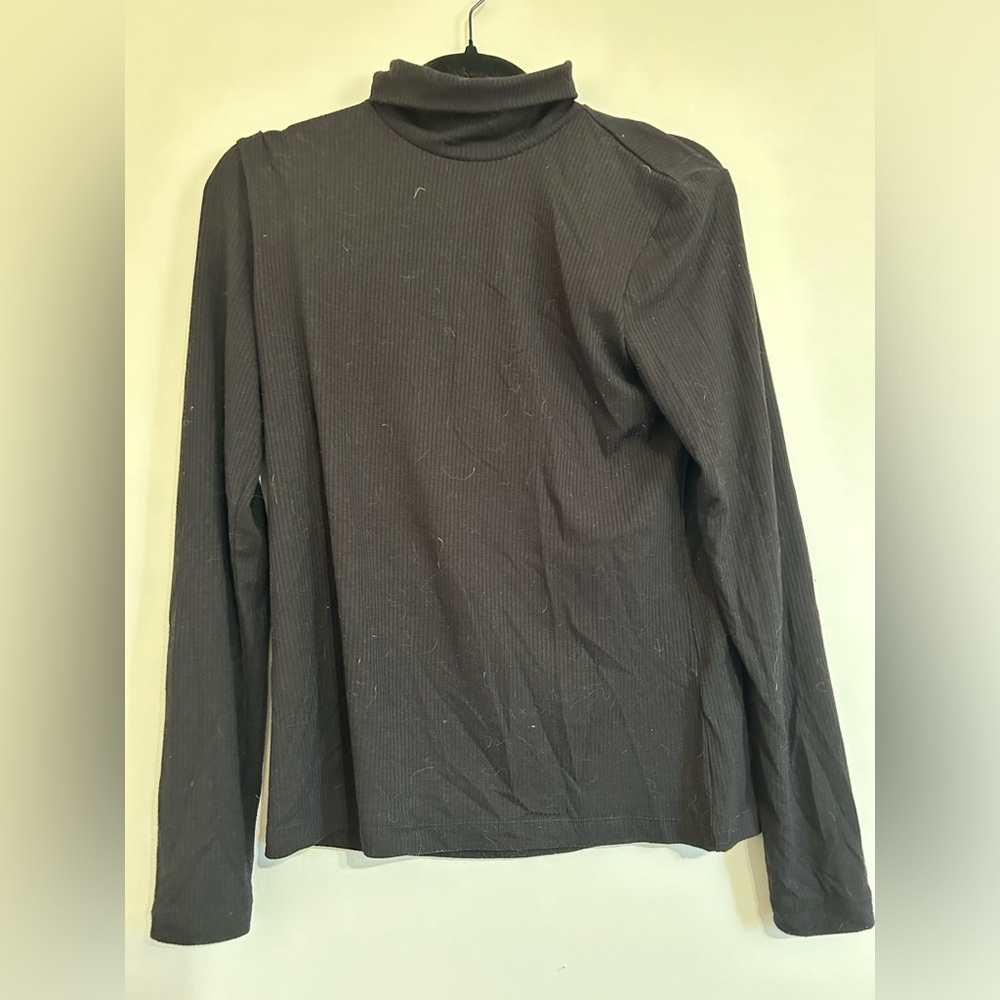 Basic Black Ribbed Turtleneck